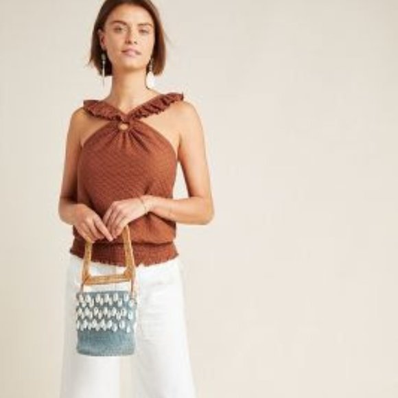 Anthropologie Tops - MARISOL RUFFLED HALTER BLOUSE